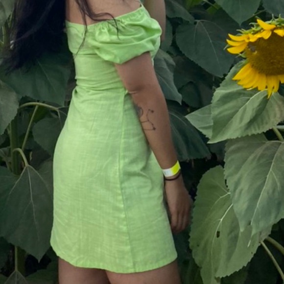 Green Mini Dress - Picture 2 of 3